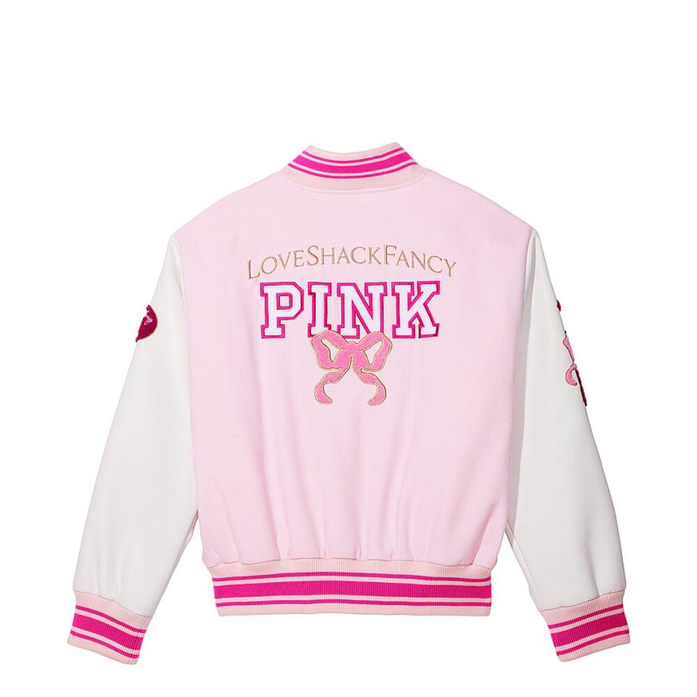 Pink x Love Shack Fancy Varsity Jacket
